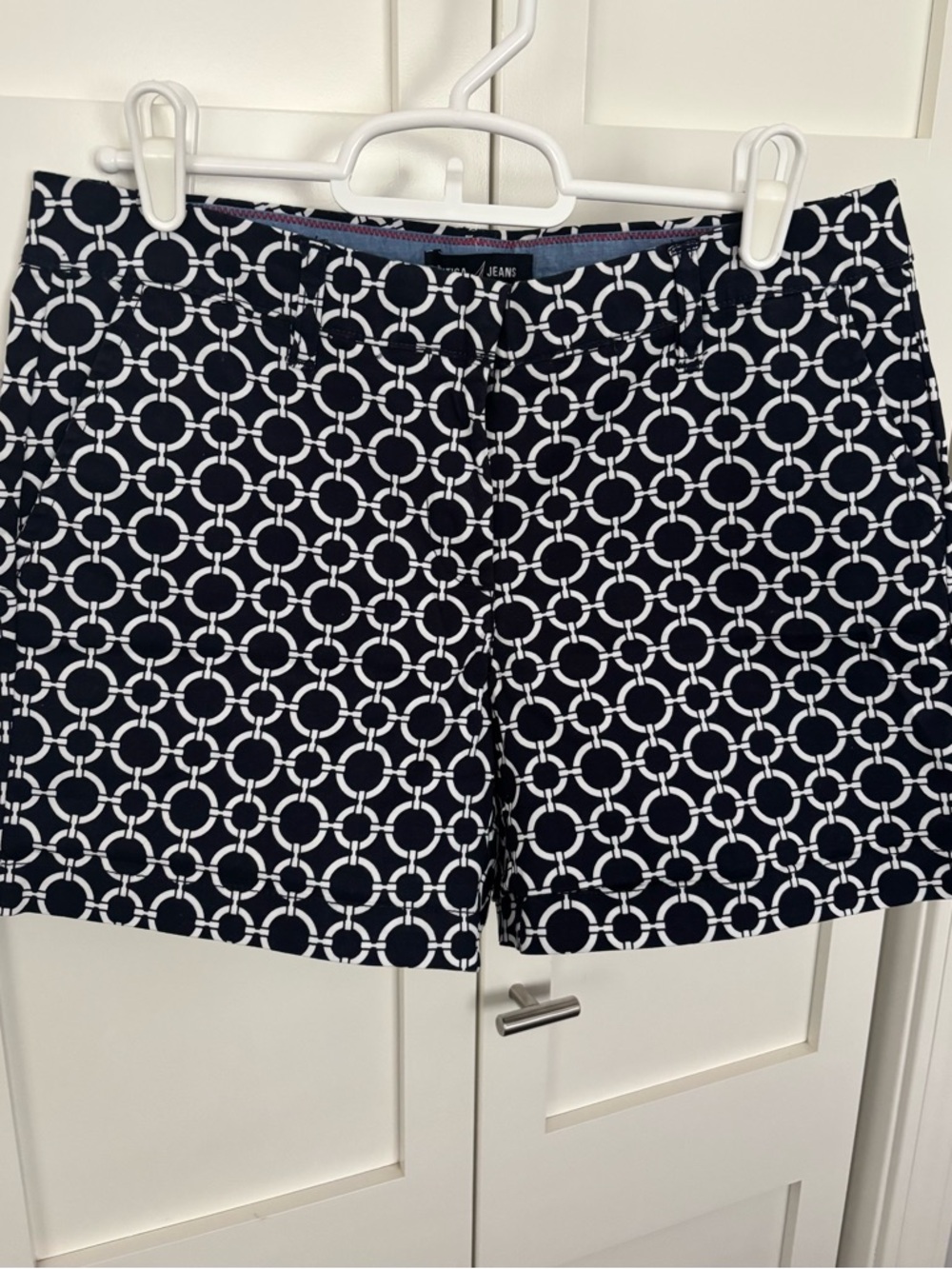 Nautica Navy and White Geometric Print Shorts